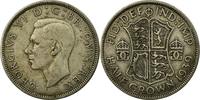Großbritannien 1/2 Crown Münze, George VI, S, Silber, KM:856 -