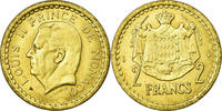 Monaco 2 Francs Münze, Undated (1943), Poissy, VZ, Cupro-Aluminium -