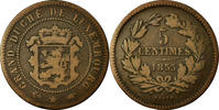Luxemburg 5 Centimes Münze, William III, Paris, S, Bronze, KM:22.2 -