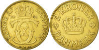 Dänemark 2 Kroner Münze, Christian X, Copenhagen, SS, Aluminum-Bronze -