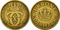 Dänemark Krone Münze, Christian X, Copenhagen, S+, Aluminum-Bronze -