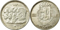 Belgien 100 Francs, 100 Frank Münze, SS, Silber, KM:138.1 -