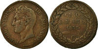 Monaco 5 Centimes, Cinq Münze, Honore V, S+, Kupfer, KM:95.2a -