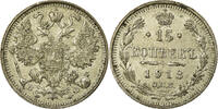 Russland 15 Kopeks Münze, Nicholas II, Saint-Petersburg, SS, Silber -