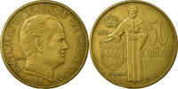 Monaco 50 Centimes Münze, Rainier III, SS, Aluminum-Bronze, KM:144 -