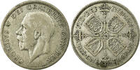 Großbritannien Florin, Two Shillings Münze, George V, SS, Silber -