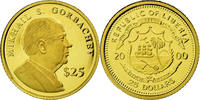 Liberia 25 Dollars Münze, American Mint, STGL, Gold, KM:630 -