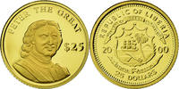 Liberia 25 Dollars Münze, American Mint, STGL, Gold, KM:629 -