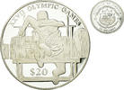 Liberia 20 Dollars Münze, STGL, Silber, KM:486 -