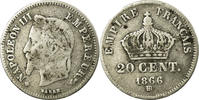 Frankreich 20 Centimes Münze, Napoleon III, Napoléon III, Strasbourg -