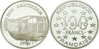 Frankreich 100 Francs-15 Euro Münze, STGL, Silber, KM:1156 -