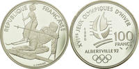 Frankreich 100 Francs Münze, Slalom Moderne, STGL, Silber, KM:984 -