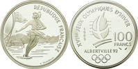 Frankreich 100 Francs Münze, Patinage, STGL, Silber, KM:972, Gadoury:C3 -