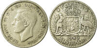 Australien Florin 1947 (m) Münze, George VI, Melbourne, S+, Silber, KM:40a