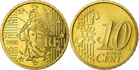 Frankreich 10 Euro Cent BE, STGL, Messing, KM:1285 -