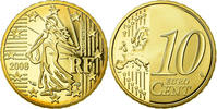 Frankreich 10 Euro Cent BE, STGL, Messing, KM:1410 -