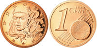 Frankreich Euro Cent BE, STGL, Copper Plated Steel, KM:1282 -