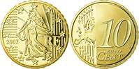 Frankreich 10 Euro Cent BE, STGL, Messing, KM:1410 -