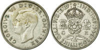 Großbritannien Florin, Two Shillings Münze, George VI, SS, Silber -