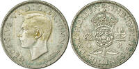 Großbritannien Florin, Two Shillings Münze, George VI, SS, Silber -
