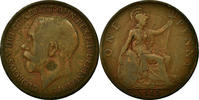 Großbritannien Penny Münze, George V, S, Bronze, KM:810 -