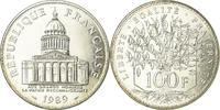 Frankreich 100 Francs Münze, Panthéon, Paris, STGL, Silber, KM:951.1 -