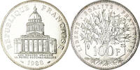 Frankreich 100 Francs Münze, Panthéon, Paris, STGL, Silber, KM:951.1 -