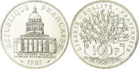 Frankreich 100 Francs Münze, Panthéon, Paris, STGL, Silber, KM:951.1 -