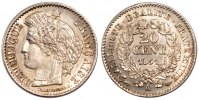 Frankreich 20 Centimes Münze, Cérès, Paris, VZ+, Silber, KM:758.1 -