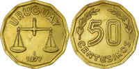 Uruguay 50 Centesimos Münze, Santiago, SS, Aluminum-Bronze, KM:68 -