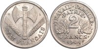 Frankreich 2 Francs Münze, Bazor, Castelsarrasin, VZ+, Aluminium -