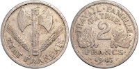 Frankreich 2 Francs Münze, Bazor, Beaumont le Roger, S, Aluminium -