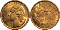 Frankreich 20 Francs Münze, Guiraud, Beaumont le Roger, VZ -