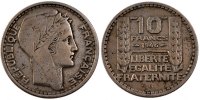 Frankreich 10 Francs Münze, Turin, Beaumont le Roger, SS -