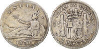 Spanien 2 Pesetas Münze, Provisional Government, Madrid, S, Silber -