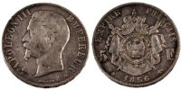 Frankreich 5 Francs Münze, Napoleon III, Napoléon III, Strasbourg, S -