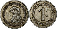 Madagascar 1 Franc Münze, Société des Mines d'Or, Andavakoëra, SS -