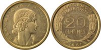 Frankreich 20 Centimes Münze, STGL, Aluminium-Bronze, Gadoury:326 -
