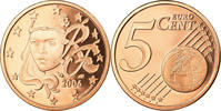Frankreich 5 Euro Cent STGL, Copper Plated Steel, KM:1284 -