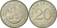 Bolivien 20 Centavos Münze, SS, Nickel Clad Steel, KM:189 -