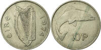 IRELAND REPUBLIC 10 Pence Münze, SS, Copper-nickel, KM:23 -