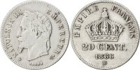 Frankreich 20 Centimes Münze, Napoleon III, Napoléon III, Strasbourg -