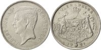 Belgien 20 Francs, 20 Frank Münze, SS+, Nickel, KM:102 -