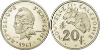 Neukaledonien 20 Francs Münze, Paris, ESSAI, UNZ, Nickel, KM:E12 -