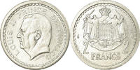 Monaco 2 Francs Münze, Undated (1943), VZ, Aluminium, KM:121, Gadoury:MC 133 -