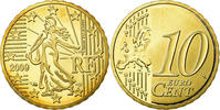 Frankreich 10 Euro Cent BE, STGL, Messing, KM:1410 -