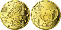 Frankreich 50 Euro Cent BE, STGL, Messing, KM:1287 -