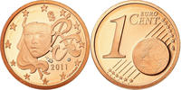 Frankreich Euro Cent BE, STGL, Copper Plated Steel, KM:1282 -