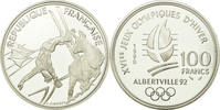 Frankreich 100 Francs Münze, Free-style skier, BE, STGL, Silber, KM:983 -