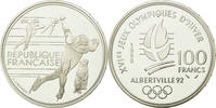 Frankreich 100 Francs Münze, Speed skaters, BE, STGL, Silber, KM:980 -